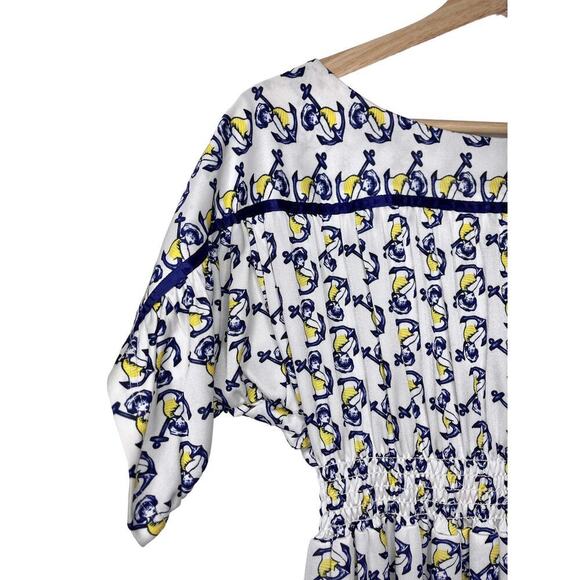 Betsey Johnson Vintage Sailor Anchor Print Boatneck Dress Size P (XS) - Picture 5 of 11